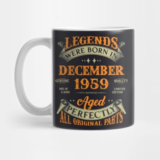 64th Birthday Gift Legends Born In December 1959 64 Years Old Mug